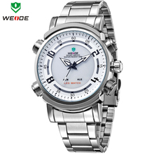 New WEIDE Date Day Alarm Analog Digital LED Dual Time Illuminated Multi purpose Men Sports Watch