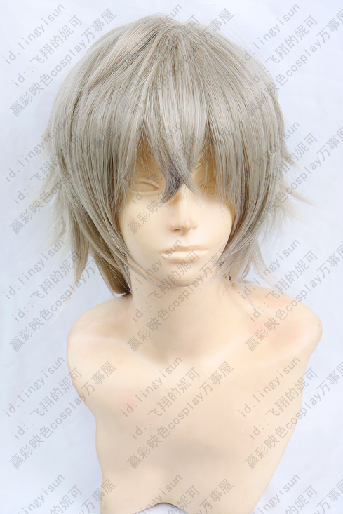 Anime Inu x Boku SS Miketsukami Soushi Cosplay Wig Short Grey Costume Wig + Wig Cap free shipping
