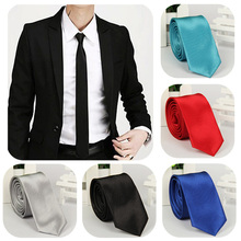 Hot Fashion Tie Formal Wedding Party Groom Men’s Solid Color Slim Plain Ties For Men Necktie 40 Colors Optional Free shipping