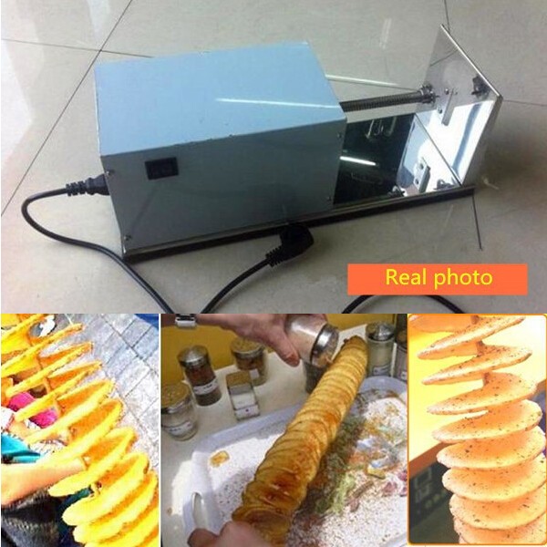 Electric stainless steel spiral potato slicer tornado potato cutter machine potato  tower fruit vegetable kitchen tool