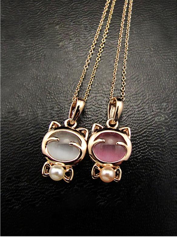 YANA Jewelry Fashion Gold Plated Cat Statement Necklace For Woman 2015 New necklaces pendants Sale N12