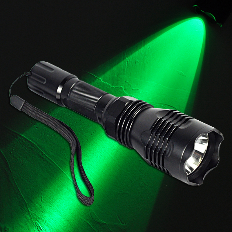 Green Flashlight Torch 1 Mode Tactical Safety Flash light 1000 LM XPE Q5 LED Head Torch Lantern by 18650 , Wholesale