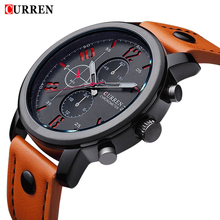 CURREN Casual Men’s Military Watches Men’s fashion sports quartz watch Genuine Leather waterproof wristwatches relogio masculino