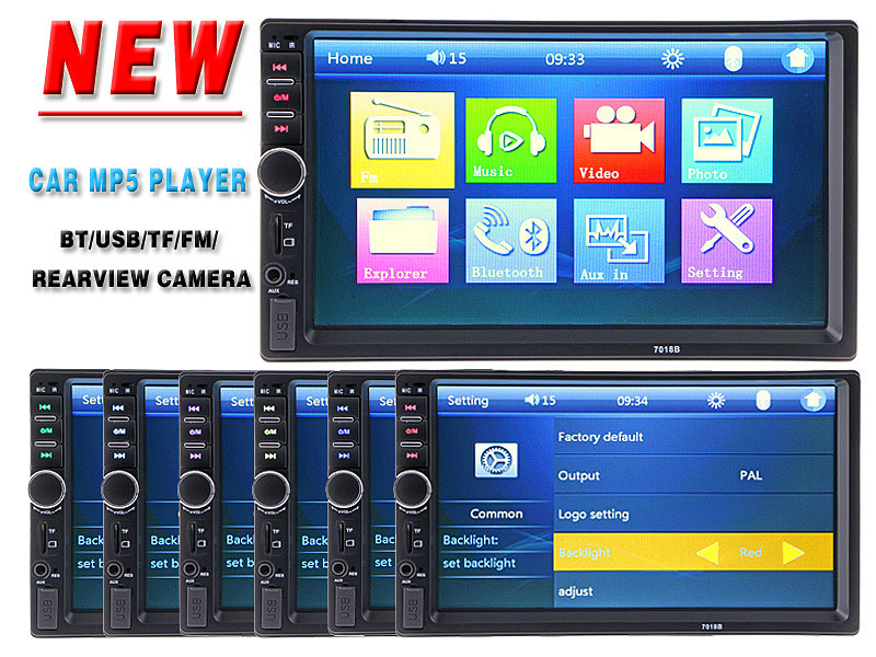 2 Din 7'' HD Car Video Player Bluetooth Rear View Camera Stereo FM Radio/MP3/MP4/MP5/DVD/Audio//USB Auto Electronics Automobile 2 Din 7'' HD Car Video Player Bluetooth Rear View Camera Stereo FM Radio/MP3/MP4/MP5/DVD/Audio//USB Auto Electronics Automobile