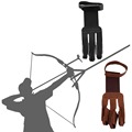 Archery Protect Glove 3 Fingers Pull Bow arrow Leather Shooting GlovesPromotion