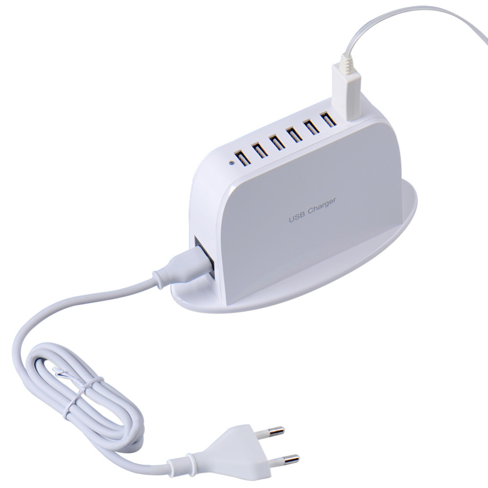 EU Plug 40W 7 Port Multi USB Wall Charger Multiple Device Charging Chargeur USB for Apple iPhone iPod iPad Samsung Galaxy Tab 2