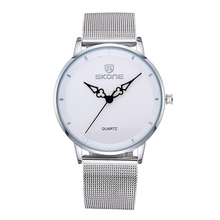 High Quality SKONE Brand Watch Ultrathin Dial Silver Mesh Band Women Quartz Watch Fashion Dress Watches Relojes Mujer Montre