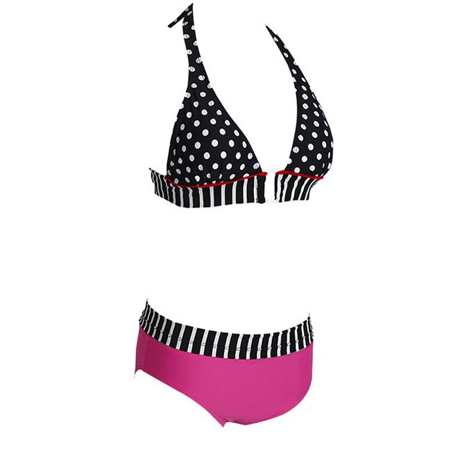 Drop-Shipping-2015-Hotsale-Sexy-Women-Swimwear-Bikini-Set-Bandeau-Padded-Bra-Swimsuit-Polka-Dots-Striped(2)