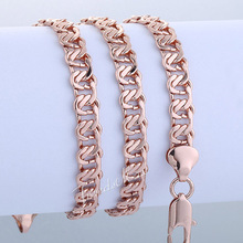 Customized Elegant 7 5MM Wide Womens Girls Chain Necklace Cut Snail 18K Rose Gold Filled Necklace