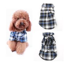 New Jacket Clothes Small Pet Dog Puppy Plaid T Shirt Lapel Coat Tops Cat Apparel
