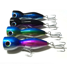 4pcs/lot Boat Fishing Lure Popper Saltwater Big Game Topwater GT Lure Handcraf Wood Bait Mustad Hook 180mm 160g Topest Quality