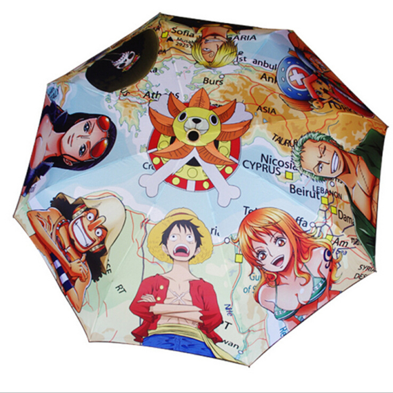 Wholesale Creative ONE PIECE Umbrella 2014 New Arrival Fashion Anime Cartoon Umbrellas UV Protection Gift Decorative Umbrella