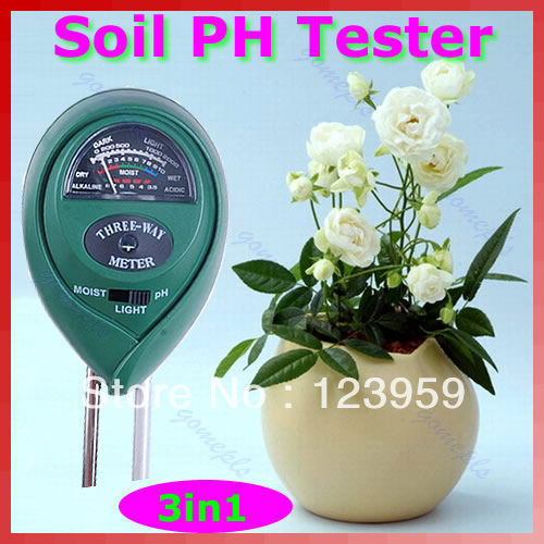 3 in1 Plant Flowers Soil PH Tester Moisture Light Meter hydroponics AnalyzerFree Shipping wholesale/retail