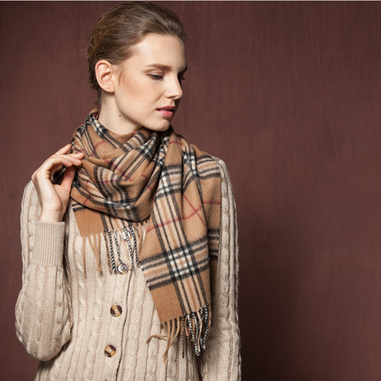 2015 pure wool scarf general classic font b plaid b font all match cashmere thermal muffler