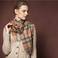 2015 pure wool scarf general classic font b plaid b font all match cashmere thermal muffler