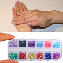 3000 Pcs Round Nail Art Rhinestones Glitter Case NewTNN#