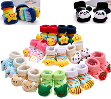 Cute Newborn Lovely Baby Girl Boy Unisex Anti slip Socks Animal Boots 0 6 Months