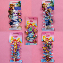 6pcs/set Hair Accessories Princess Elsa Anna Hair rope Snow Flower hairpins BB clips Headwear for girls