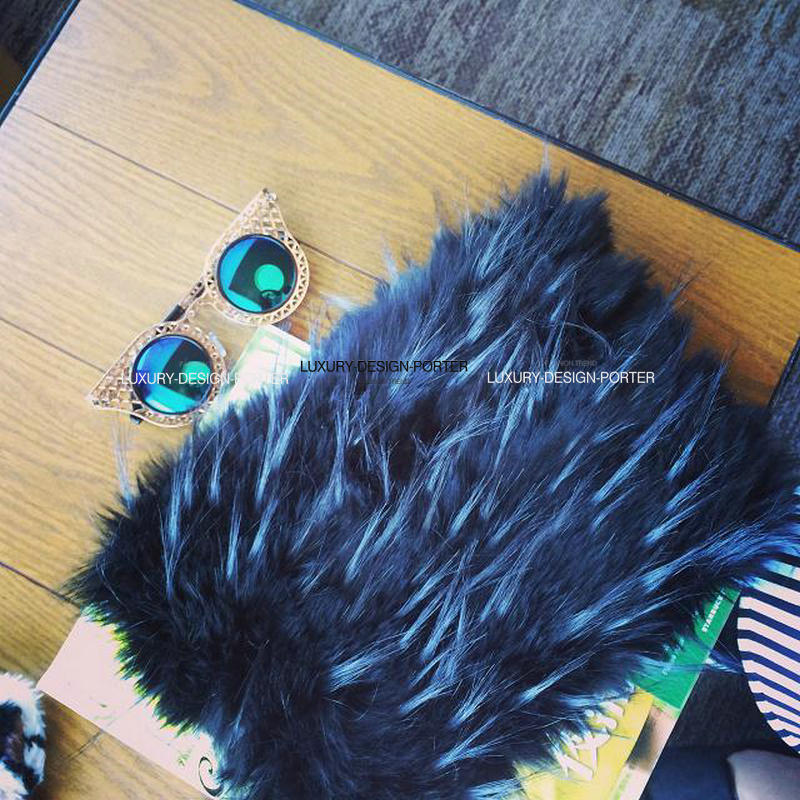 black fur clutch purse