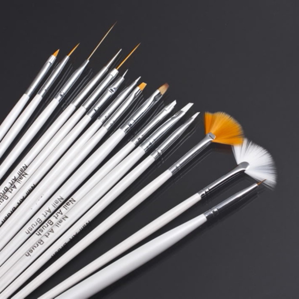 15Pcs Design Painting Pen Professinal Nail Art Brush Set for Natural False 3D Tips Tool Beauty