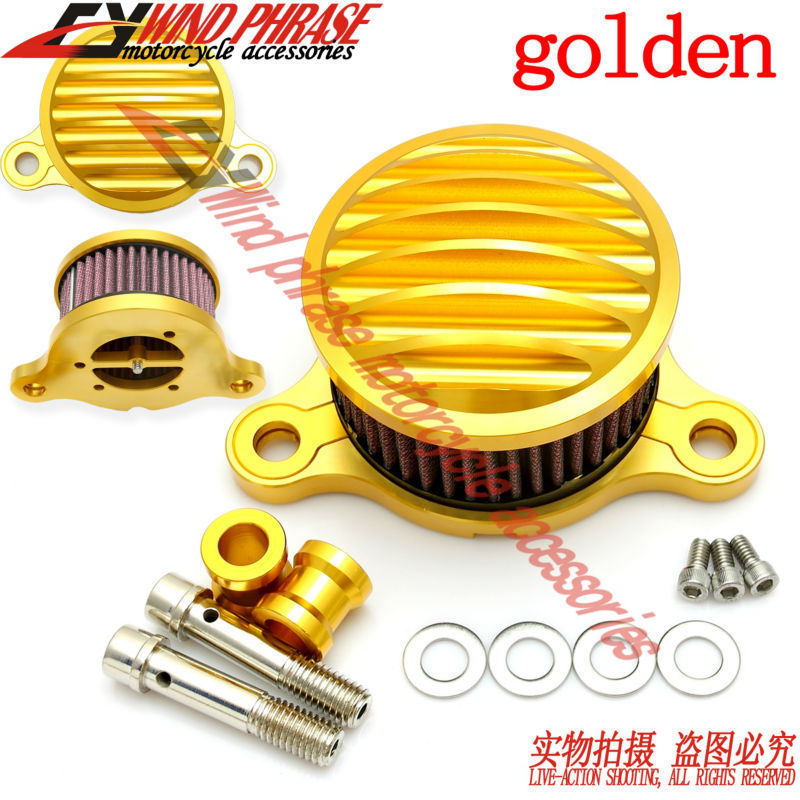 Gold High Quality Motorcycle Air Cleaner Intake Filter fit for Harley Davidson Sportster XL883 XL1200 2004 to 2014