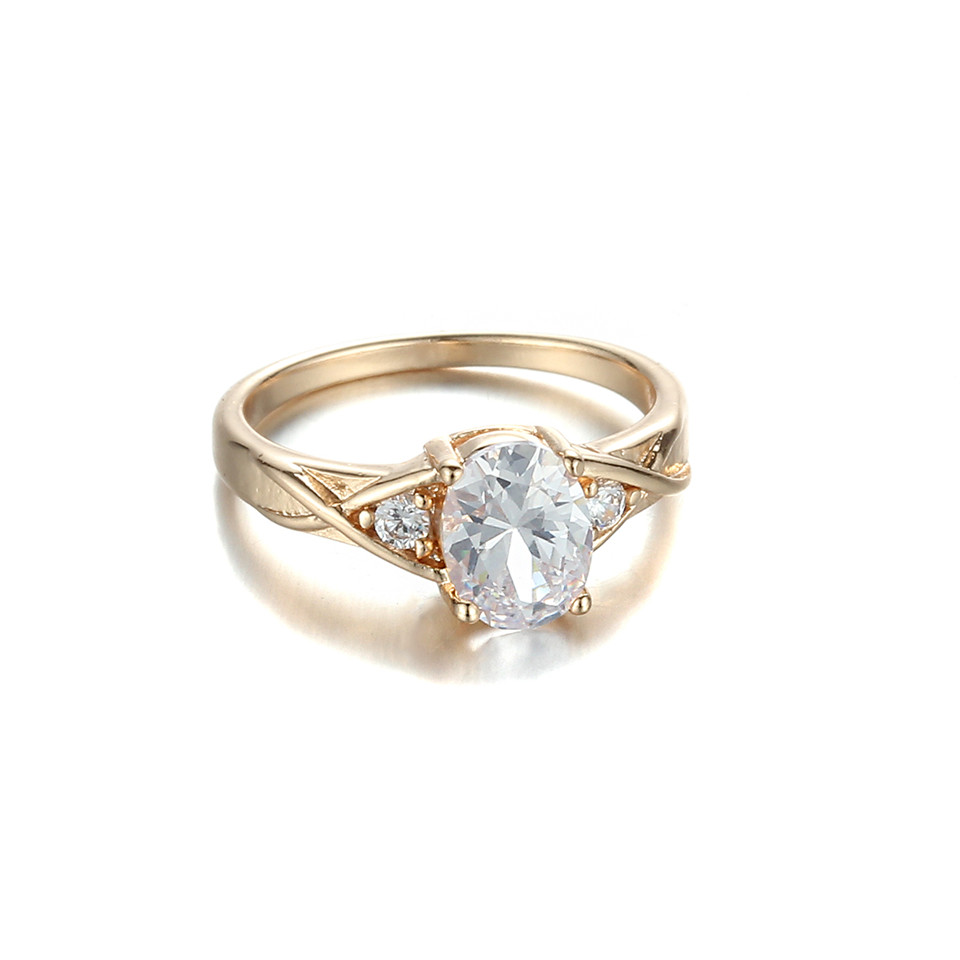 ... White Color Zircon Copper Fine Jewelry Gold Silver Plat Super Big Ring