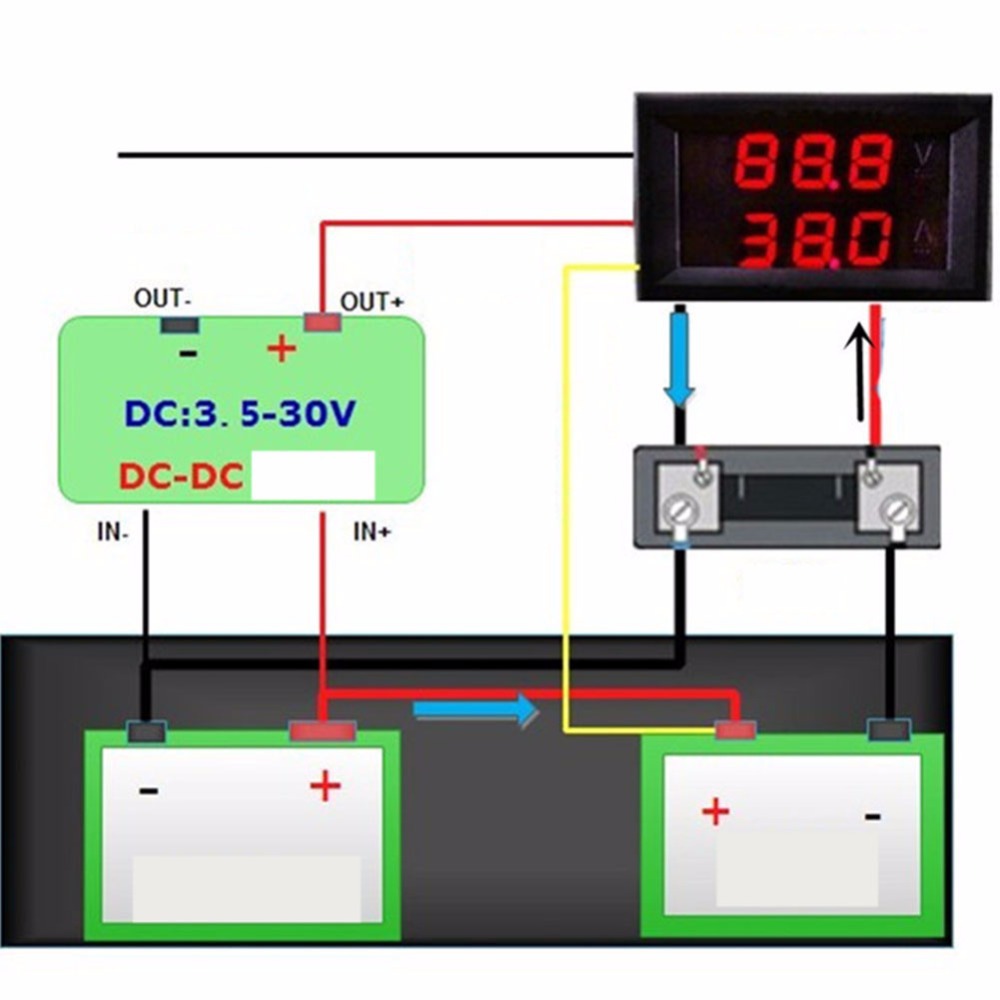 Цифровой вольтметр амперметр dc 100v 10a схема подключения