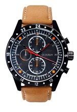 Moda de nueva marca hombres de cuero genuino hombres de los deportes de cuarzo reloj militar fecha reloj 30ATM hombres relojes de pulsera impermeable