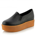 Big size 30 44 New Fashion Womens Ladies platform Flat Shoes Round Toe slip on Spring