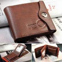 Men s Magnetic Clasp Faux Leather Bifold Card Holder Pockets Slim Purse Wallet 1QBX 4A35