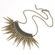 New Vintage Gold Statement Necklaces & Pendants Chunky Spike Choker Collars for women Men Jewelry Costumes Accessories 2014