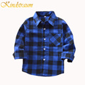 Kindstraum Boys Shirt for Kids Cotton 2017 Fashion New Boys Plaid Shirts Long Sleeve England School