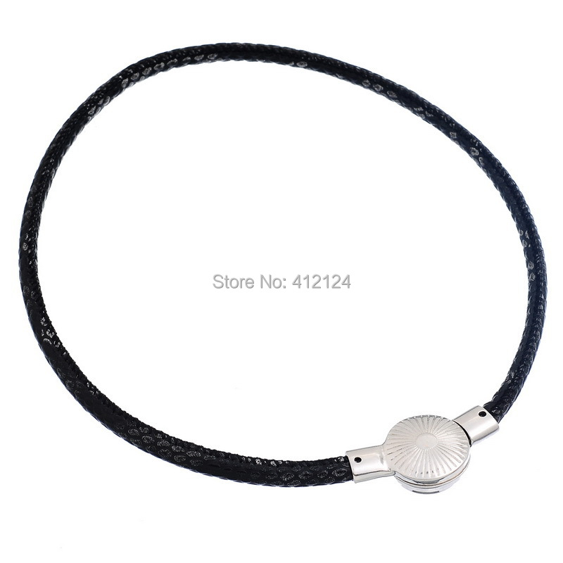 25 Wholesale Necklace DIY  Snakeskin Black Gray Magnetic Clasp 50cm Fit Snaps Press ButtonJewelry Component