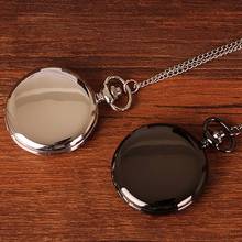 2015 Fashion New Arrvial Classic Smooth Vintage Black/Silver Steel Women Mens Arabic Numbers Fob Pocket Watch Free Shipping