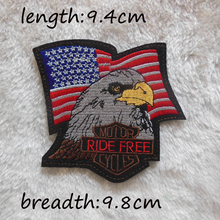 1pcs new style high-quality hot melt adhesive applique embroidery patch US flag patches fitting dress pants Eagle patches