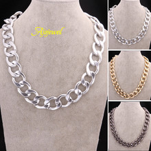 New Arrival Unisex Heavy Metal Link Chain Jewelry Men Chunky Silver Chain Necklace For  Women