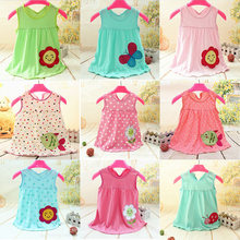 Monkids Summer Baby Girl Sleeveless Dress Princess Dot Newborn Striped Dresses Baby Girls Clothes with Animal Floral Cutton