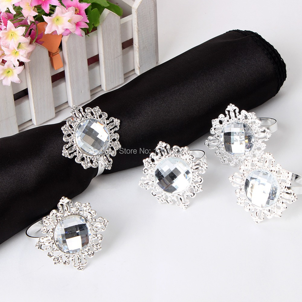 Diamante napkin rings weddings