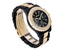 Marca moda reloj Miler mujeres con acero y plástico para oro negro mujer de cuarzo relojes 3 color