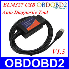Auto Diagnostic Scan Tool ELM 327 USB Version V1.5 ELM327 Interface USB OBD2/OBDII CAN-BUS Plastic Free Ship