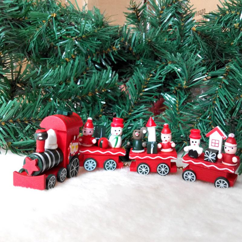 Wholesale Little Train Wood Christmas Train Ornament Decoration Decor