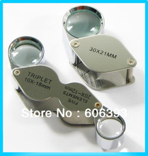 A96 30X+20X&10X Triplet Magnifier Jeweler Jewelry Eye Loupe Free Shipping