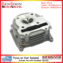 GY6 80cc 47mm Scooter Rebuild Cylinder Head With 16*18*64mm Valves for 4T Chinese Moped Scooters, ATV Baotian Znen Free Shipping