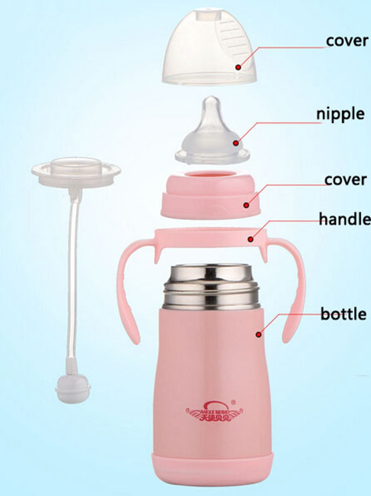 Handle Feeder For Baby Feeding Bottle Stainless Steel Milk Bottles Baby Nursing Bottle Keep Warm 4Hours Sippy Cups With Handle (6)