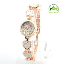 2016 Top Selling Cute Hello Kitty Cartoon Watch Children Women Fashion Dress Quartz Wristwatches relojes mujer GO085