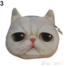 New Cute Cat Face Zipper Case Coin Purse Wallet Makeup Buggy Bag Pouch 1DPL
