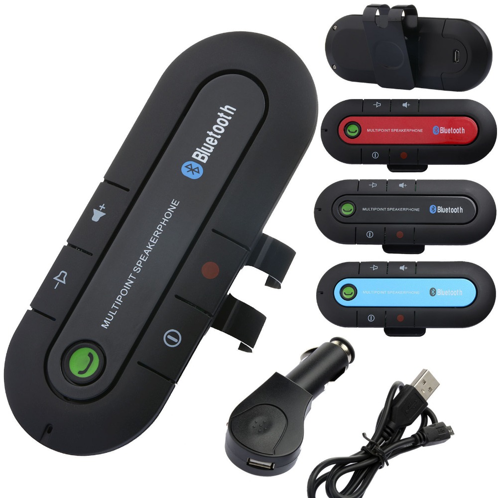 2016 Slim Bluetooth Car Kit Universal Wireless Multipoint Magnetic Hands Free bluetooth car kit libre voiture Speaker Visor Clip