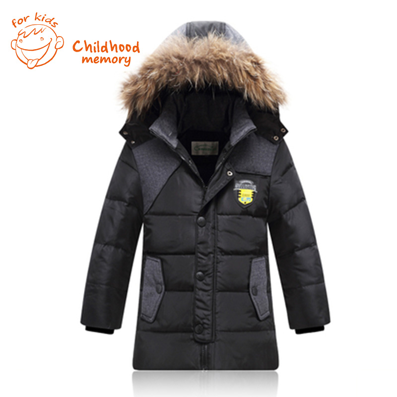 Down -season clearance new boy child children down jacket and long sections thicker winter coat big boy