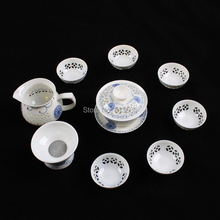 Porcelain Tes Set Blue and White China Gaiwan Tea Cup Set Drinkware Coffee Tea Sets 
