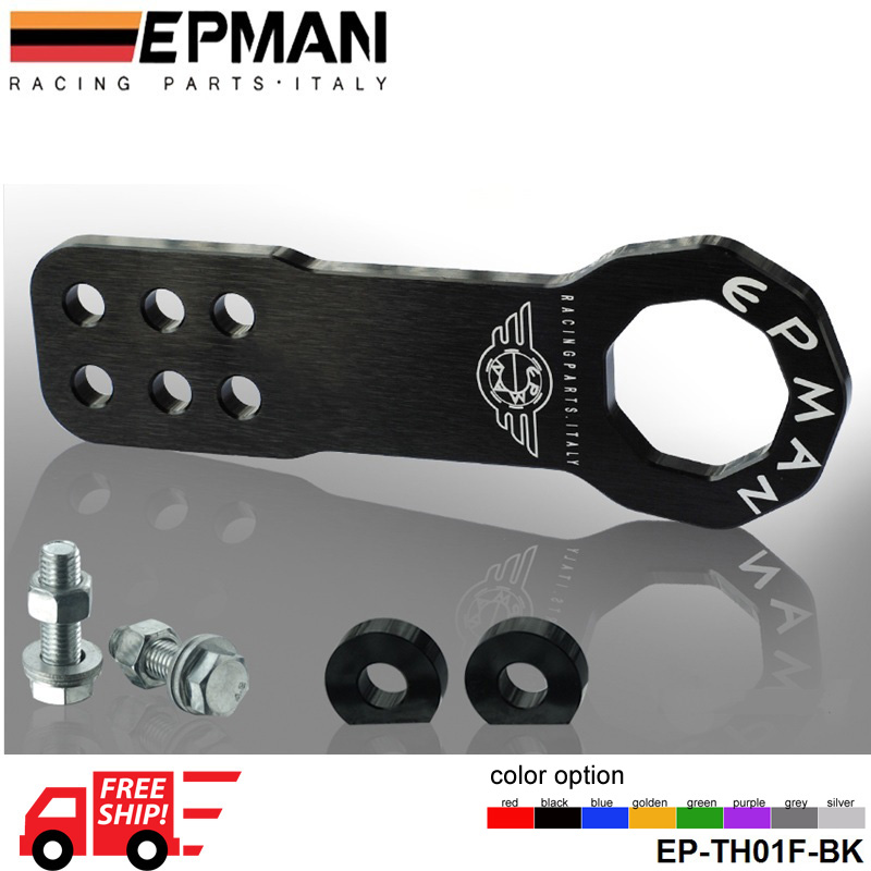 New Racing Rear Tow Hook FIT FOR HONDA CIVIC Integra RSX with EPMAN logo 8 Color Option (Default color is Black) EP-TH01F-FS